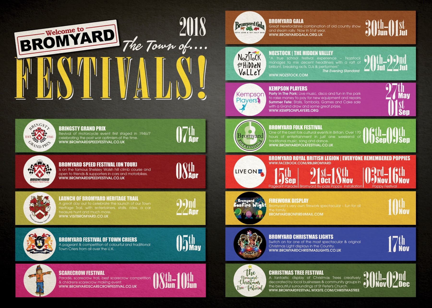 bromyard festivals calendar 2018